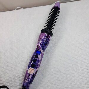 Calista Tools BRU1114D Heated Round Brush Hair Curler Purple floral‎ flowers